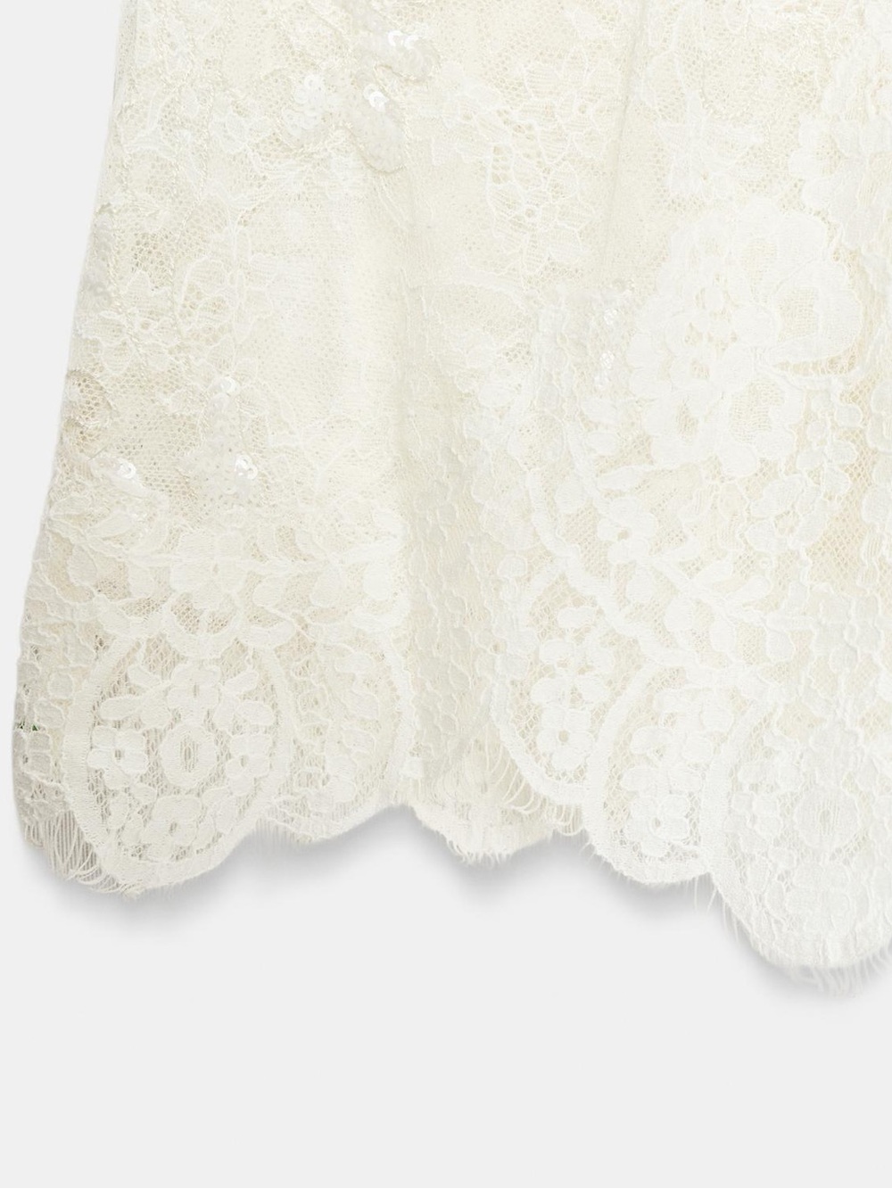 SEQUIN LACE SHORTS 
Zara Cream Lace Sleep Shorts - Picture 5 of 12